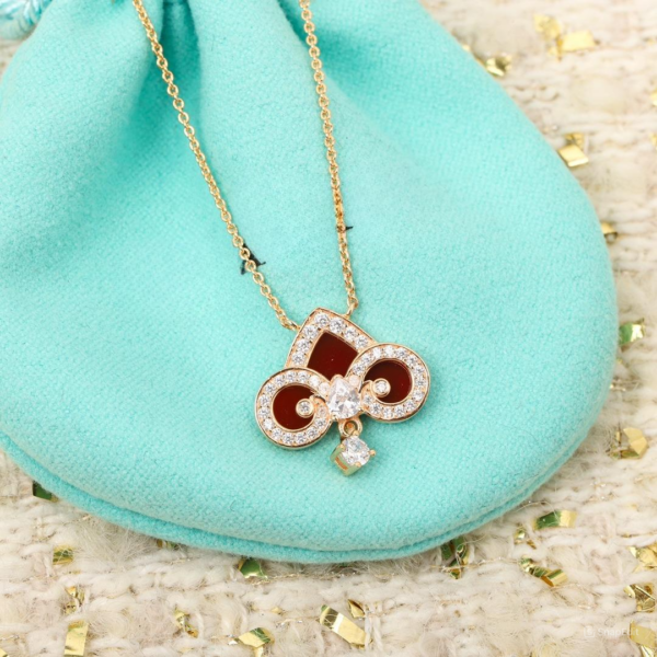 Toxse T - Jewelry Fleur De Lis Pendant Diamond Necklace - Image 2