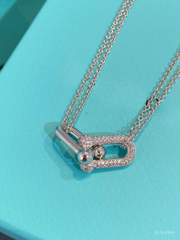 Toxse T - Jewelry Double Link Pendant Diamond Necklace - Image 3