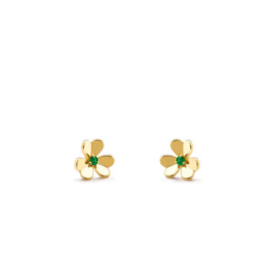 Toxse Frivole Gold Flower Malachite Earrings