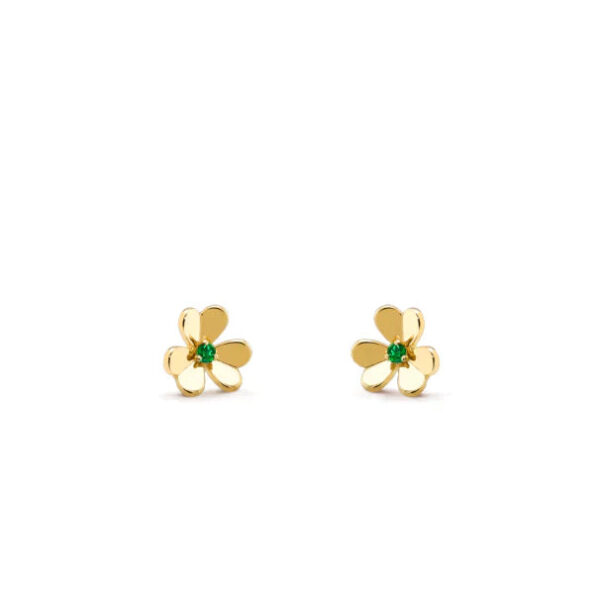 Toxse Frivole Gold Flower Malachite Earrings