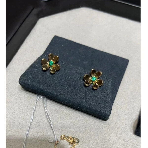 Toxse Frivole Gold Flower Malachite Earrings - Image 2