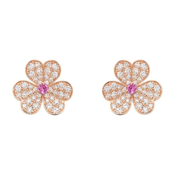 Toxse Frivole Pink Gold Flower Diamond Earrings