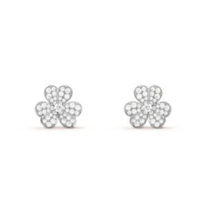 Toxse Frivole Silver Flower Diamond Earrings