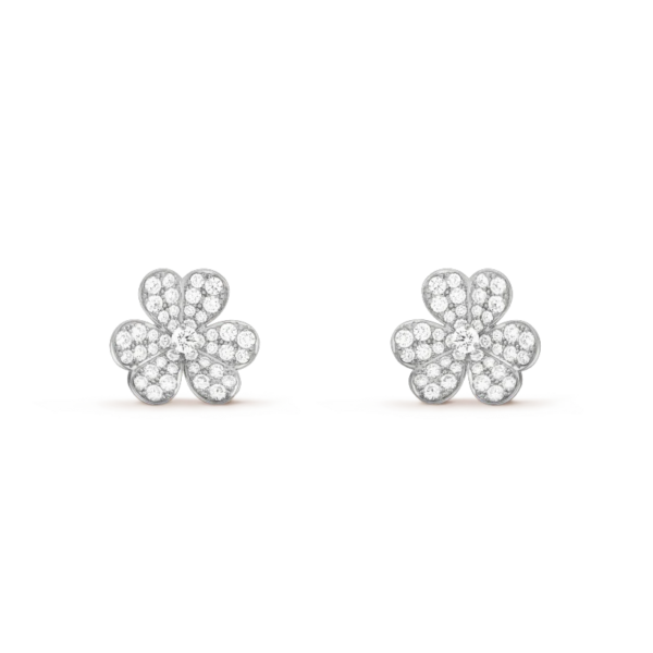 Toxse Frivole Silver Flower Diamond Earrings
