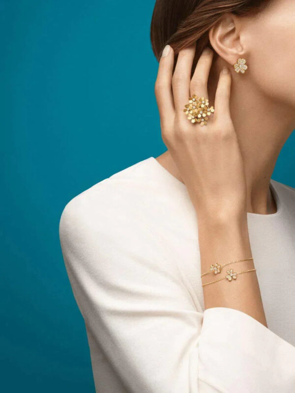 Toxse Frivole Gold Flower Diamond Earrings - Image 5