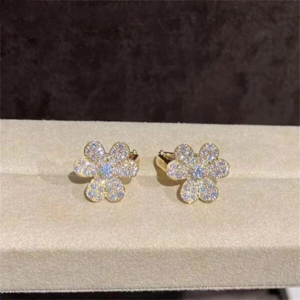 Toxse Frivole Gold Flower Diamond Earrings - Image 2