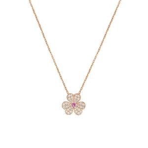 Toxse Frivole Pink Gold Flower Diamond Necklace