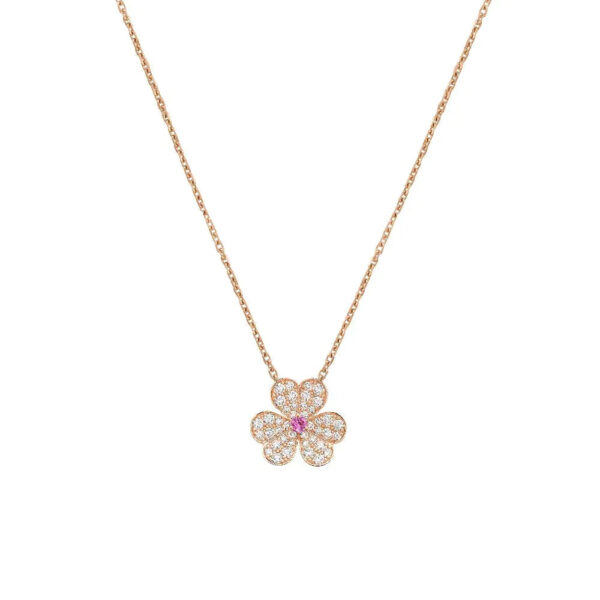 Toxse Frivole Pink Gold Flower Diamond Necklace