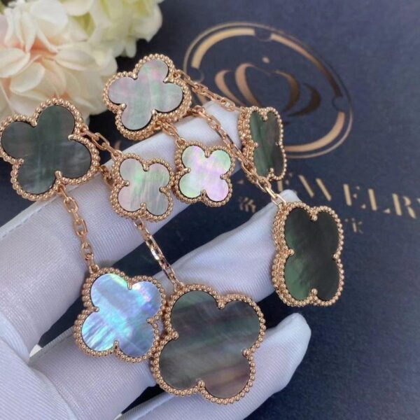 Toxse Clover Earrings Dark Mop 4 Motifs Pink Gold - Image 4