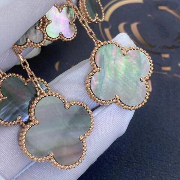 Toxse Clover Earrings Dark Mop 4 Motifs Pink Gold - Image 2
