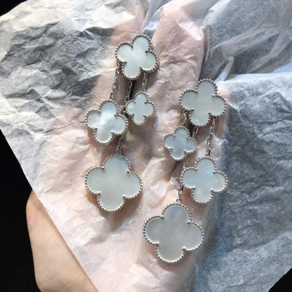 Toxse Clover Earrings White Mop 4 Motifs Silver - Image 2