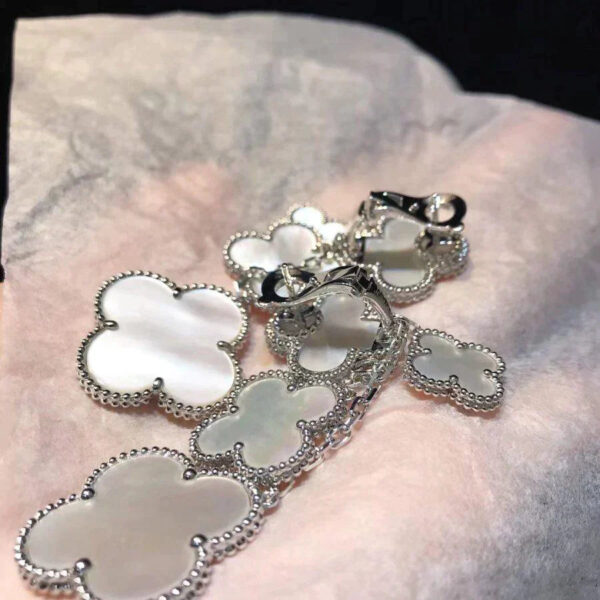 Toxse Clover Earrings White Mop 4 Motifs Silver - Image 4