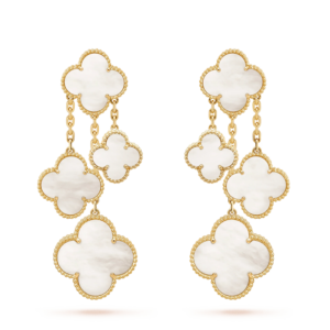 Toxse Clover Earrings White Mop 4 Motifs Gold