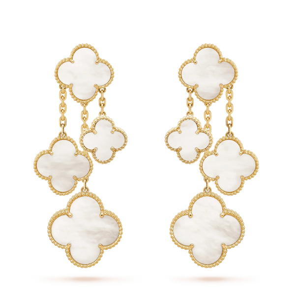 Toxse Clover Earrings White Mop 4 Motifs Gold