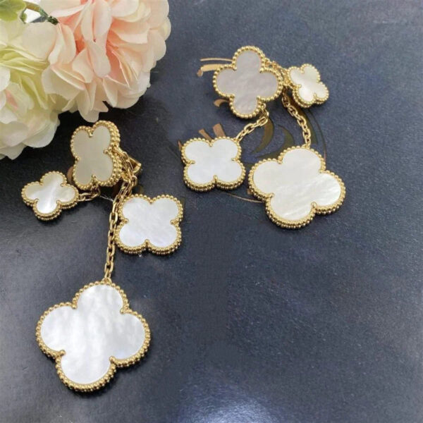 Toxse Clover Earrings White Mop 4 Motifs Gold - Image 3