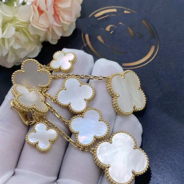 Toxse Clover Earrings White Mop 4 Motifs Gold - Image 4