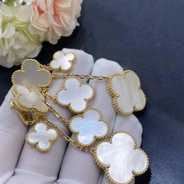 Toxse Clover Earrings White Mop 4 Motifs Gold - Image 6