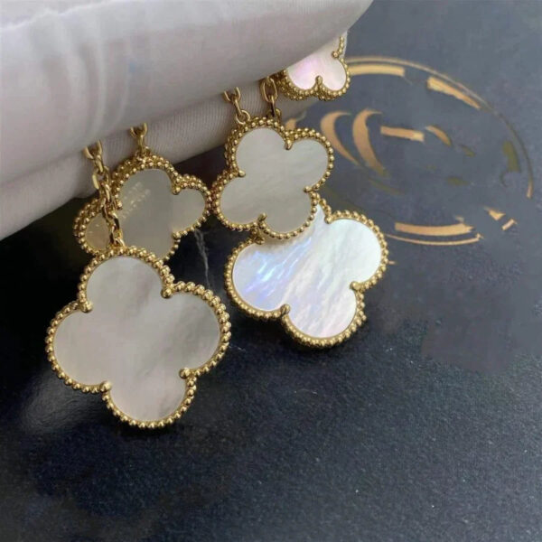 Toxse Clover Earrings White Mop 4 Motifs Gold - Image 7
