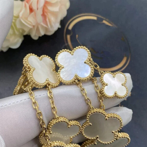 Toxse Clover Earrings White Mop 4 Motifs Gold - Image 8