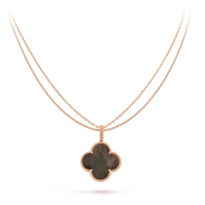 Toxse Clover Gold Dark Mop Big Clover Necklace
