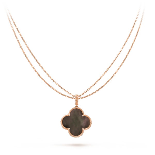 Toxse Clover Gold Dark Mop Big Clover Necklace