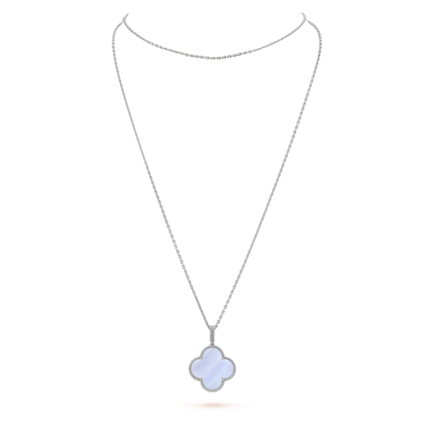 Toxse Clover Silver Chalcedony Big Clover Necklace