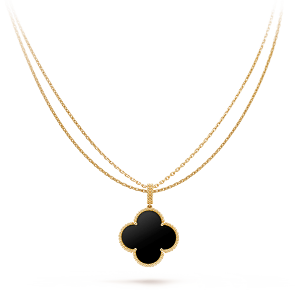 Toxse Clover Silver Onyx Big Clover Necklace