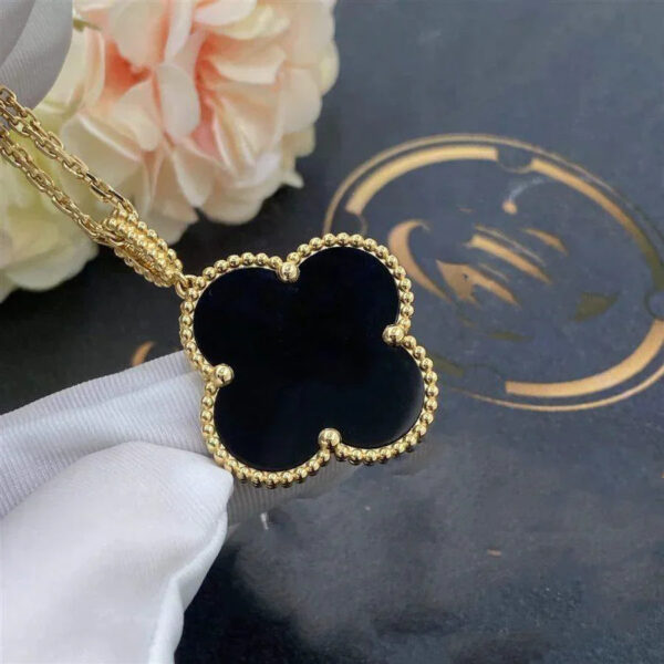 Toxse Clover Silver Onyx Big Clover Necklace - Image 7