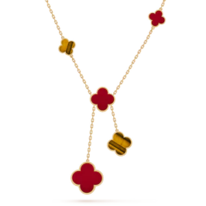 Toxse Clover Tiger Eye Carnelian Necklace 6 Motifs