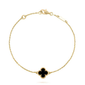 Toxse Clover Gold Onyx Bracelet