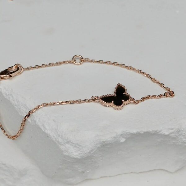 Toxse Butterfly Onyx Pink Gold Bracelet - Image 5