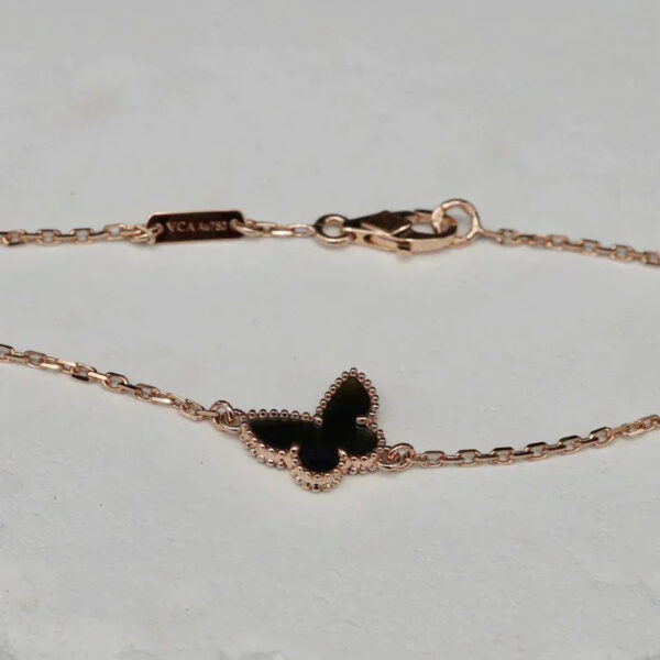 Toxse Butterfly Onyx Pink Gold Bracelet - Image 2