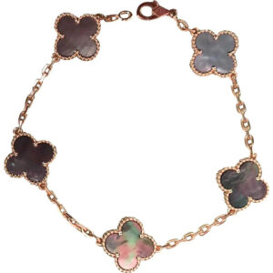 Toxse Clover Black Mop Pink Gold Bracelet 5 Motifs