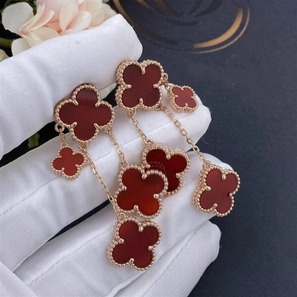 Toxse Clover Earrings Carnelian 4 Motifs Pink Gold - Image 2