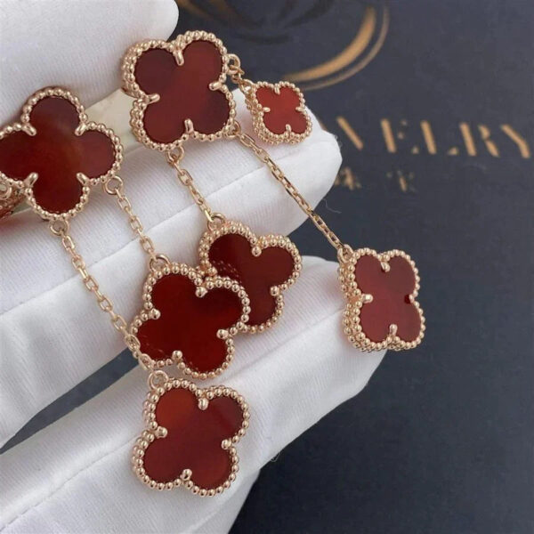 Toxse Clover Earrings Carnelian 4 Motifs Pink Gold - Image 4