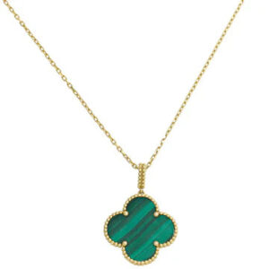 Toxse Clover Malachite Gold Necklace