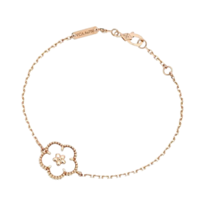 LUCKY SPRING WHITE BLOSSOM PINK GOLD BRACELET
