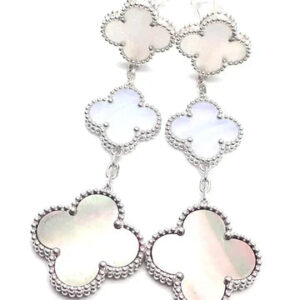 Toxse Clover Mop 3 Motifs Silver Earrings