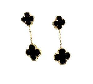 Toxse Clover 2 Motifs Gold Earrings
