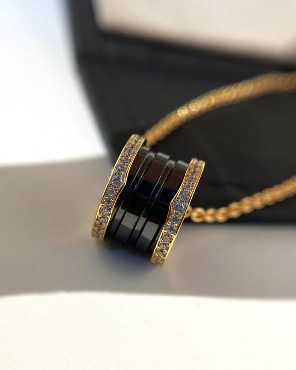 Toxse Zero 1 Black Ceramic Diamond Pink Gold Necklace - Image 4
