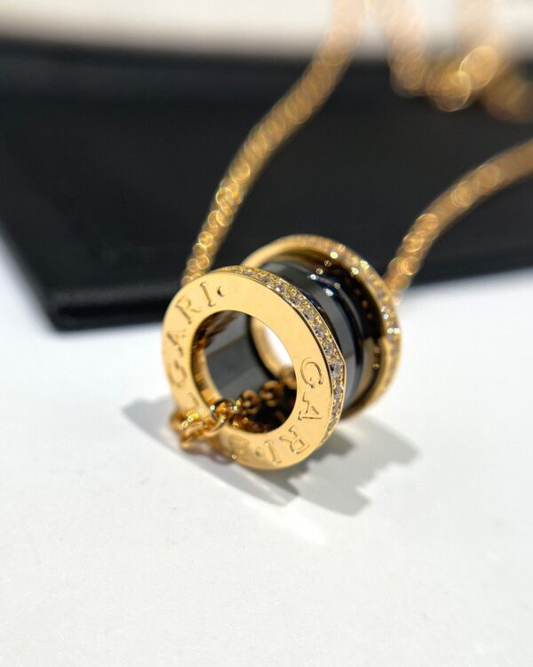 Toxse Zero 1 Black Ceramic Diamond Pink Gold Necklace - Image 2