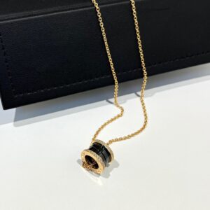 Toxse Zero 1 Black Ceramic Diamond Pink Gold Necklace