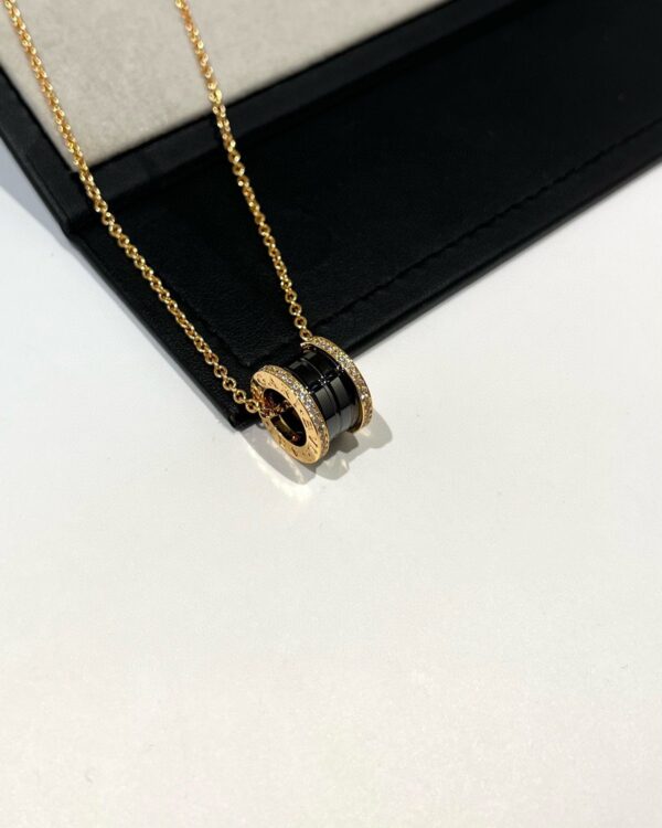 Toxse Zero 1 Black Ceramic Diamond Pink Gold Necklace - Image 3