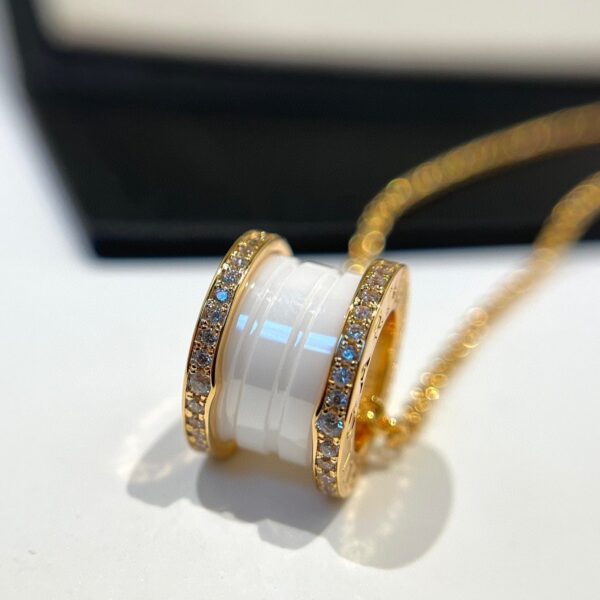 Toxse Zero 1 White Ceramic Diamond Pink Gold Necklace - Image 2