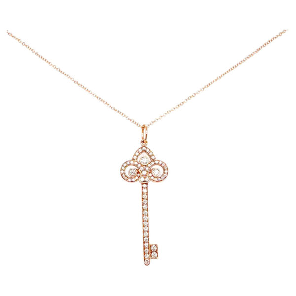 Toxse T - Jewelry Fleur De Lis Key Diamond Necklace - Image 2